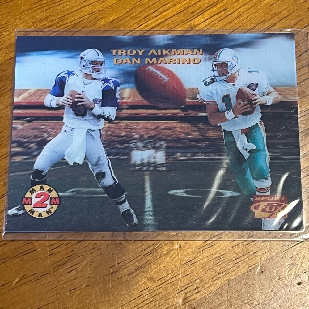 Troy Aikman Dan Marino Man 2 Man Sport Flix 95 1 of 12